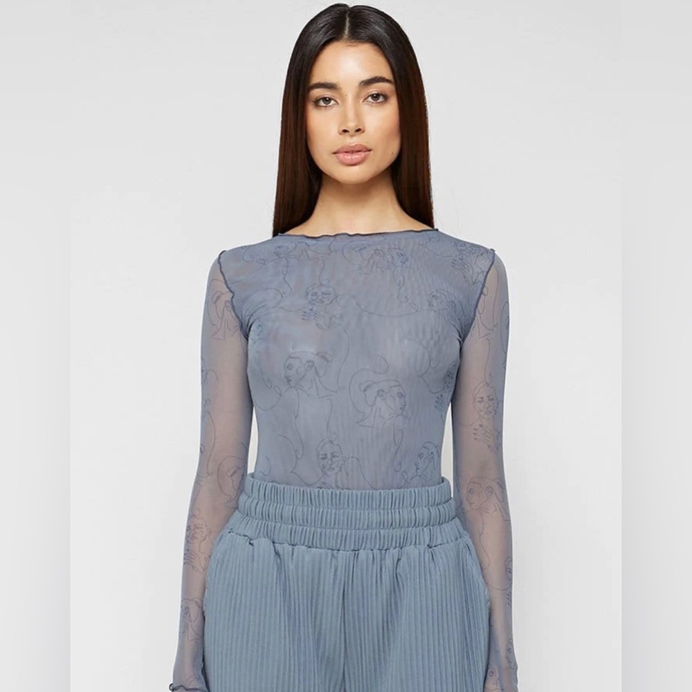 NWT face silhouette bodysuit
